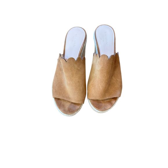 KATE SPADE Tabby Espadrille Wedge Sandals Sz 9.5 EUC $129 MSRP Tan Summer Raffia - Picture 4 of 12